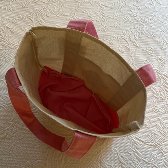 Pink and Cream Canvas Tote Bag by Trader Joe’s- Collectable - Picture 4 of 4